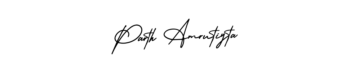 Similarly AmerikaSignatureDemo-Regular is the best handwritten signature design. Signature creator online .You can use it as an online autograph creator for name Parth Amrutiyta. Parth Amrutiyta signature style 3 images and pictures png