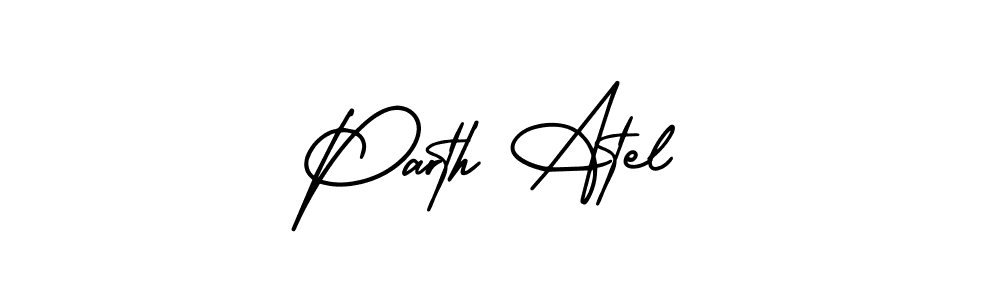How to make Parth Atel name signature. Use AmerikaSignatureDemo-Regular style for creating short signs online. This is the latest handwritten sign. Parth Atel signature style 3 images and pictures png