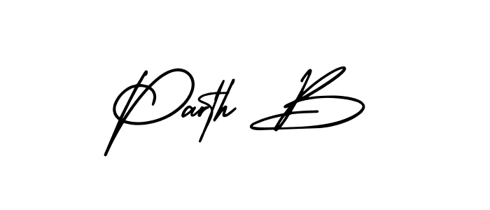 Parth B stylish signature style. Best Handwritten Sign (AmerikaSignatureDemo-Regular) for my name. Handwritten Signature Collection Ideas for my name Parth B. Parth B signature style 3 images and pictures png