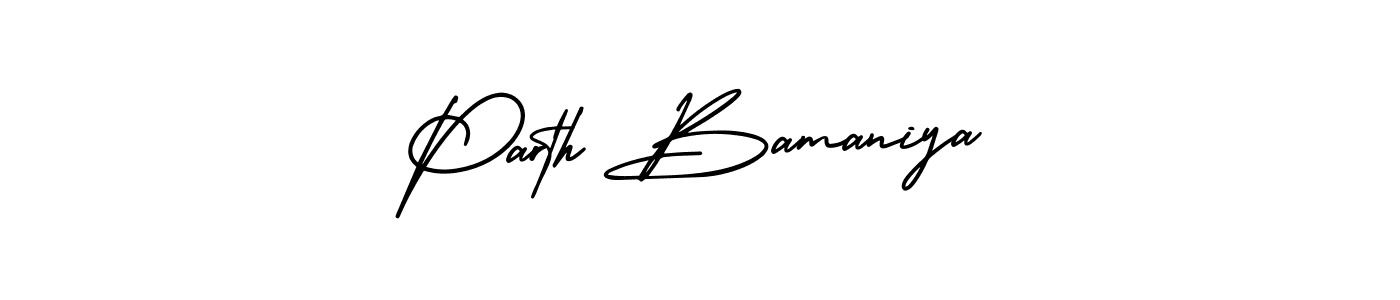 How to Draw Parth Bamaniya signature style? AmerikaSignatureDemo-Regular is a latest design signature styles for name Parth Bamaniya. Parth Bamaniya signature style 3 images and pictures png
