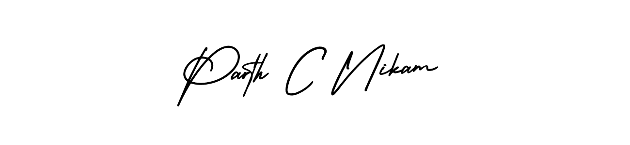 Use a signature maker to create a handwritten signature online. With this signature software, you can design (AmerikaSignatureDemo-Regular) your own signature for name Parth C Nikam. Parth C Nikam signature style 3 images and pictures png