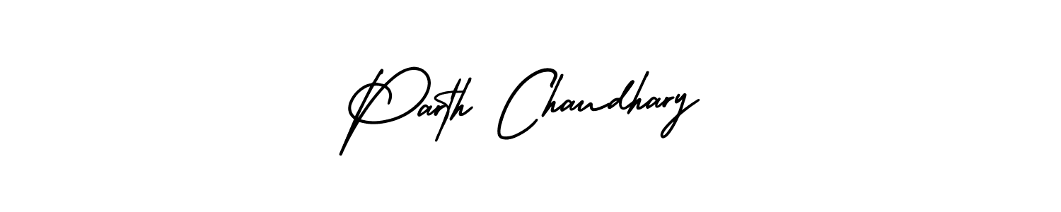 Use a signature maker to create a handwritten signature online. With this signature software, you can design (AmerikaSignatureDemo-Regular) your own signature for name Parth Chaudhary. Parth Chaudhary signature style 3 images and pictures png