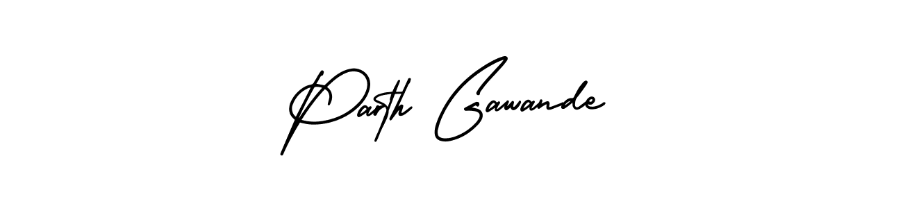 How to make Parth Gawande name signature. Use AmerikaSignatureDemo-Regular style for creating short signs online. This is the latest handwritten sign. Parth Gawande signature style 3 images and pictures png