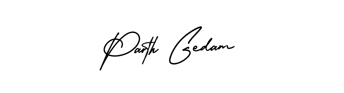 The best way (AmerikaSignatureDemo-Regular) to make a short signature is to pick only two or three words in your name. The name Parth Gedam include a total of six letters. For converting this name. Parth Gedam signature style 3 images and pictures png