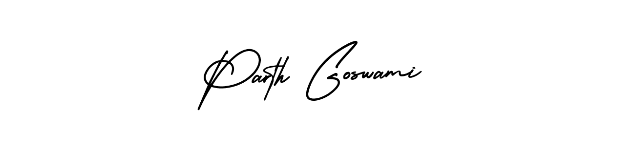 How to make Parth Goswami name signature. Use AmerikaSignatureDemo-Regular style for creating short signs online. This is the latest handwritten sign. Parth Goswami signature style 3 images and pictures png