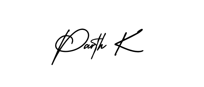 Make a beautiful signature design for name Parth K. With this signature (AmerikaSignatureDemo-Regular) style, you can create a handwritten signature for free. Parth K signature style 3 images and pictures png