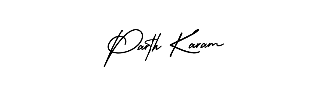 How to Draw Parth Karam signature style? AmerikaSignatureDemo-Regular is a latest design signature styles for name Parth Karam. Parth Karam signature style 3 images and pictures png