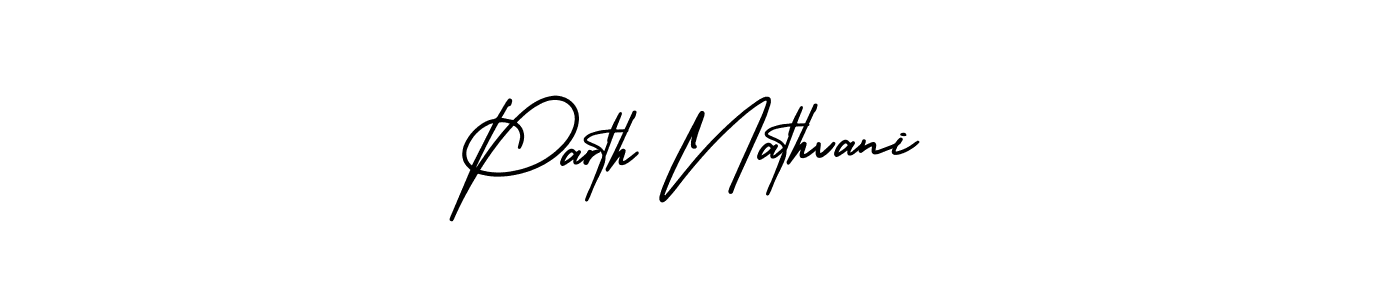 The best way (AmerikaSignatureDemo-Regular) to make a short signature is to pick only two or three words in your name. The name Parth Nathvani include a total of six letters. For converting this name. Parth Nathvani signature style 3 images and pictures png
