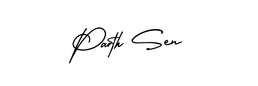 The best way (AmerikaSignatureDemo-Regular) to make a short signature is to pick only two or three words in your name. The name Parth Sen include a total of six letters. For converting this name. Parth Sen signature style 3 images and pictures png
