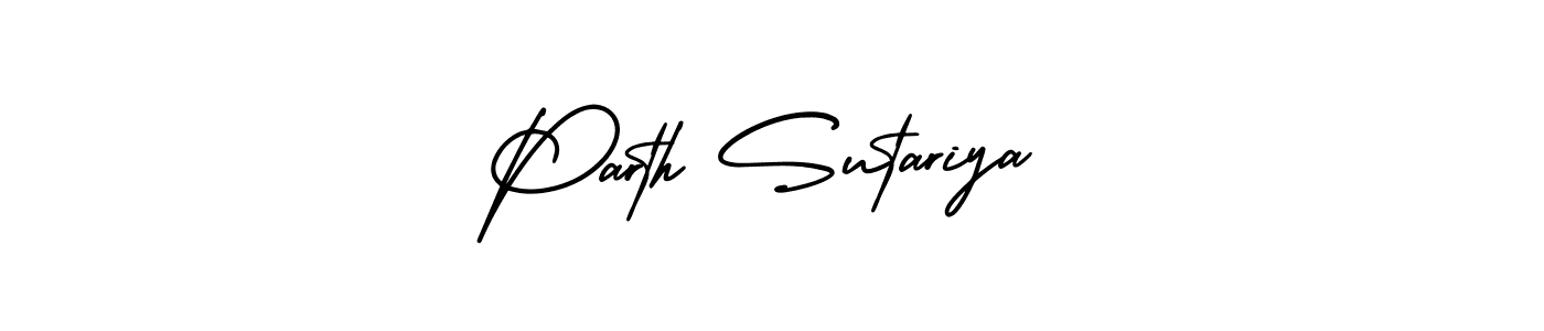 The best way (AmerikaSignatureDemo-Regular) to make a short signature is to pick only two or three words in your name. The name Parth Sutariya include a total of six letters. For converting this name. Parth Sutariya signature style 3 images and pictures png