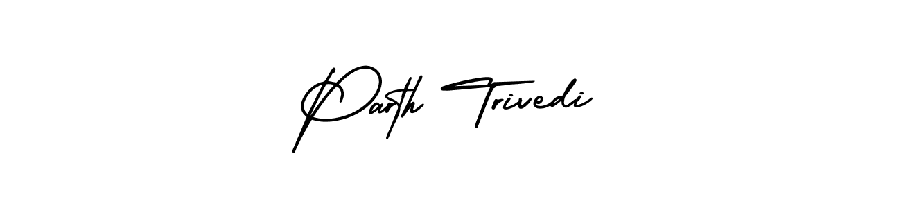 You should practise on your own different ways (AmerikaSignatureDemo-Regular) to write your name (Parth Trivedi) in signature. don't let someone else do it for you. Parth Trivedi signature style 3 images and pictures png