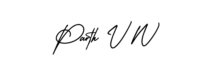 Design your own signature with our free online signature maker. With this signature software, you can create a handwritten (AmerikaSignatureDemo-Regular) signature for name Parth V W. Parth V W signature style 3 images and pictures png