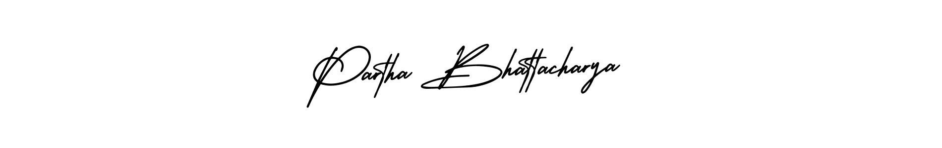 Use a signature maker to create a handwritten signature online. With this signature software, you can design (AmerikaSignatureDemo-Regular) your own signature for name Partha Bhattacharya. Partha Bhattacharya signature style 3 images and pictures png