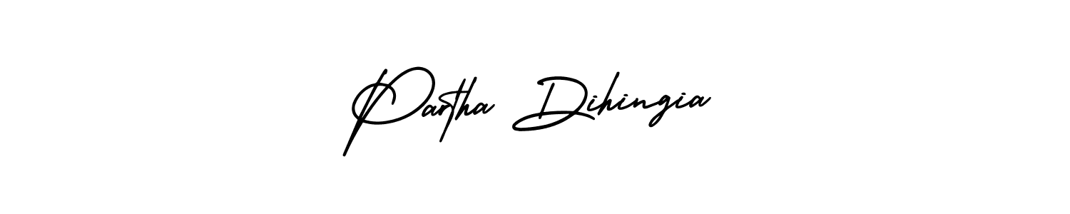 You should practise on your own different ways (AmerikaSignatureDemo-Regular) to write your name (Partha Dihingia) in signature. don't let someone else do it for you. Partha Dihingia signature style 3 images and pictures png