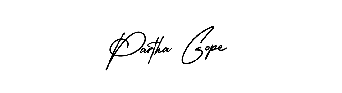 How to make Partha Gope name signature. Use AmerikaSignatureDemo-Regular style for creating short signs online. This is the latest handwritten sign. Partha Gope signature style 3 images and pictures png
