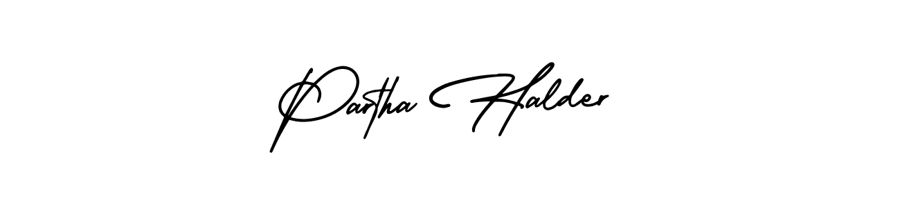 Use a signature maker to create a handwritten signature online. With this signature software, you can design (AmerikaSignatureDemo-Regular) your own signature for name Partha Halder. Partha Halder signature style 3 images and pictures png