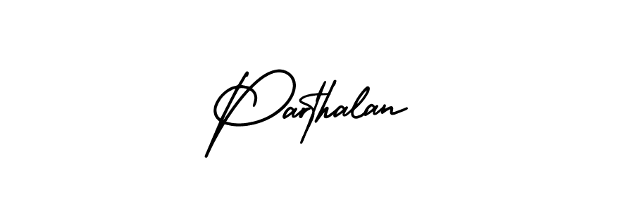 You should practise on your own different ways (AmerikaSignatureDemo-Regular) to write your name (Parthalan) in signature. don't let someone else do it for you. Parthalan signature style 3 images and pictures png