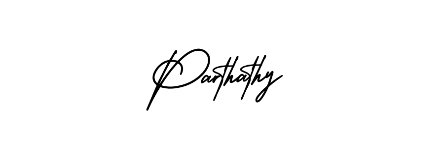 How to make Parthathy signature? AmerikaSignatureDemo-Regular is a professional autograph style. Create handwritten signature for Parthathy name. Parthathy signature style 3 images and pictures png