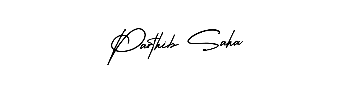 How to make Parthib Saha name signature. Use AmerikaSignatureDemo-Regular style for creating short signs online. This is the latest handwritten sign. Parthib Saha signature style 3 images and pictures png
