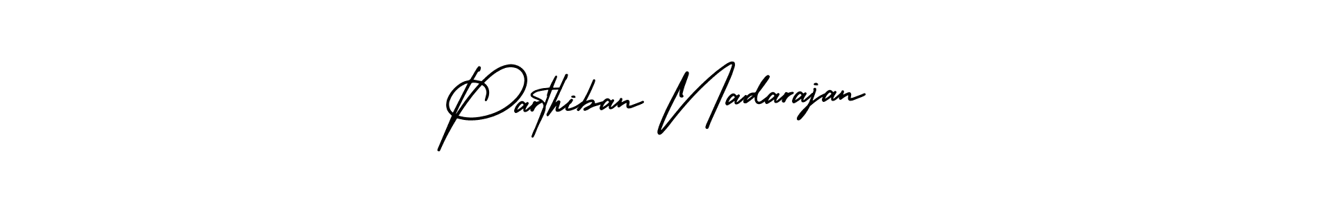 You should practise on your own different ways (AmerikaSignatureDemo-Regular) to write your name (Parthiban Nadarajan) in signature. don't let someone else do it for you. Parthiban Nadarajan signature style 3 images and pictures png
