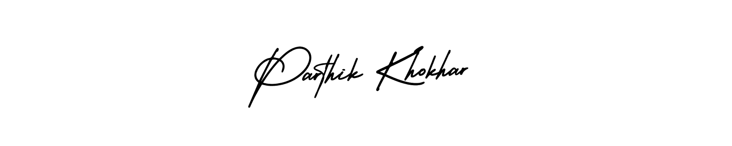 Make a beautiful signature design for name Parthik Khokhar. With this signature (AmerikaSignatureDemo-Regular) style, you can create a handwritten signature for free. Parthik Khokhar signature style 3 images and pictures png