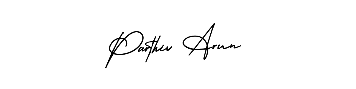 AmerikaSignatureDemo-Regular is a professional signature style that is perfect for those who want to add a touch of class to their signature. It is also a great choice for those who want to make their signature more unique. Get Parthiv Arun name to fancy signature for free. Parthiv Arun signature style 3 images and pictures png