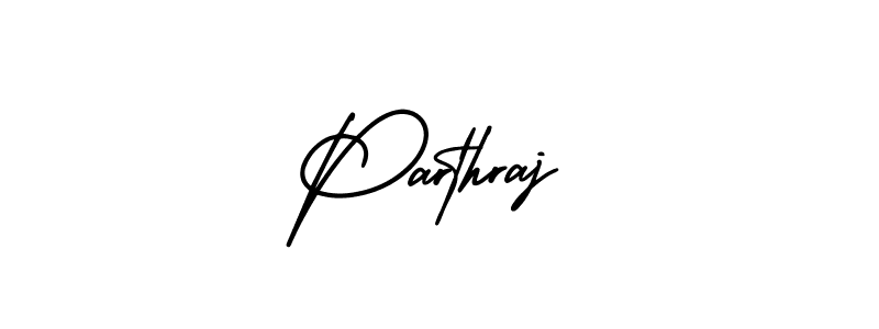 The best way (AmerikaSignatureDemo-Regular) to make a short signature is to pick only two or three words in your name. The name Parthraj include a total of six letters. For converting this name. Parthraj signature style 3 images and pictures png