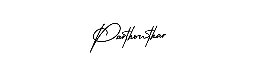 You should practise on your own different ways (AmerikaSignatureDemo-Regular) to write your name (Parthsuthar) in signature. don't let someone else do it for you. Parthsuthar signature style 3 images and pictures png