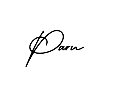 Paru stylish signature style. Best Handwritten Sign (AmerikaSignatureDemo-Regular) for my name. Handwritten Signature Collection Ideas for my name Paru. Paru signature style 3 images and pictures png