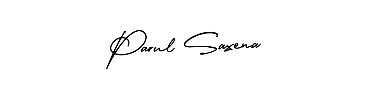 The best way (AmerikaSignatureDemo-Regular) to make a short signature is to pick only two or three words in your name. The name Parul Saxena include a total of six letters. For converting this name. Parul Saxena signature style 3 images and pictures png