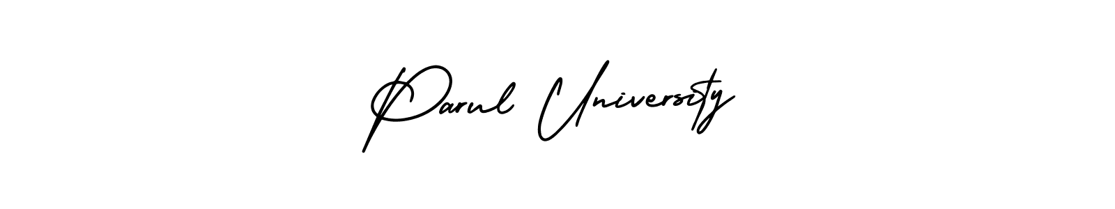 Design your own signature with our free online signature maker. With this signature software, you can create a handwritten (AmerikaSignatureDemo-Regular) signature for name Parul University. Parul University signature style 3 images and pictures png