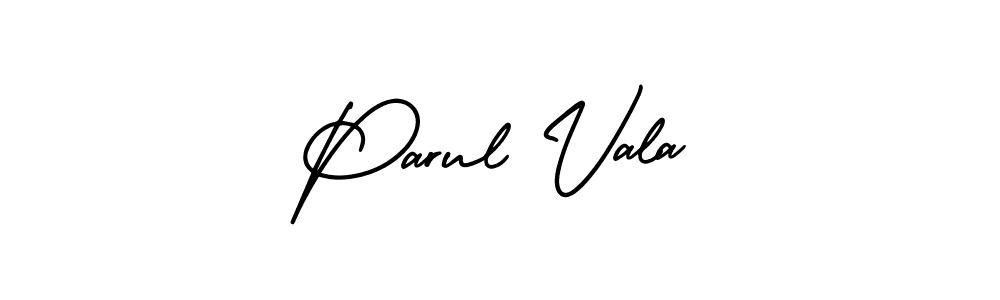 Use a signature maker to create a handwritten signature online. With this signature software, you can design (AmerikaSignatureDemo-Regular) your own signature for name Parul Vala. Parul Vala signature style 3 images and pictures png