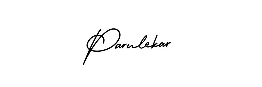 The best way (AmerikaSignatureDemo-Regular) to make a short signature is to pick only two or three words in your name. The name Parulekar include a total of six letters. For converting this name. Parulekar signature style 3 images and pictures png