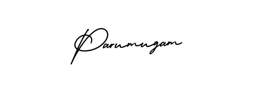 How to make Parumugam name signature. Use AmerikaSignatureDemo-Regular style for creating short signs online. This is the latest handwritten sign. Parumugam signature style 3 images and pictures png