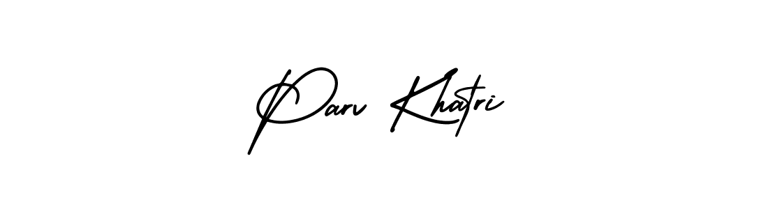 Parv Khatri stylish signature style. Best Handwritten Sign (AmerikaSignatureDemo-Regular) for my name. Handwritten Signature Collection Ideas for my name Parv Khatri. Parv Khatri signature style 3 images and pictures png
