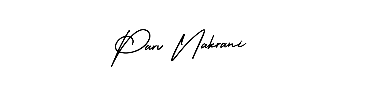 Similarly AmerikaSignatureDemo-Regular is the best handwritten signature design. Signature creator online .You can use it as an online autograph creator for name Parv Nakrani. Parv Nakrani signature style 3 images and pictures png