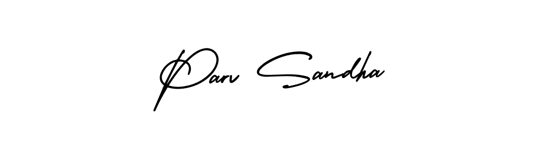 The best way (AmerikaSignatureDemo-Regular) to make a short signature is to pick only two or three words in your name. The name Parv Sandha include a total of six letters. For converting this name. Parv Sandha signature style 3 images and pictures png