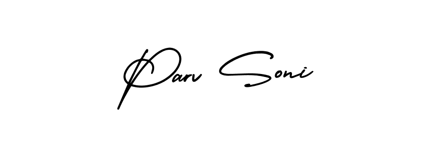 Also You can easily find your signature by using the search form. We will create Parv Soni name handwritten signature images for you free of cost using AmerikaSignatureDemo-Regular sign style. Parv Soni signature style 3 images and pictures png