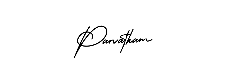 if you are searching for the best signature style for your name Parvatham. so please give up your signature search. here we have designed multiple signature styles  using AmerikaSignatureDemo-Regular. Parvatham signature style 3 images and pictures png