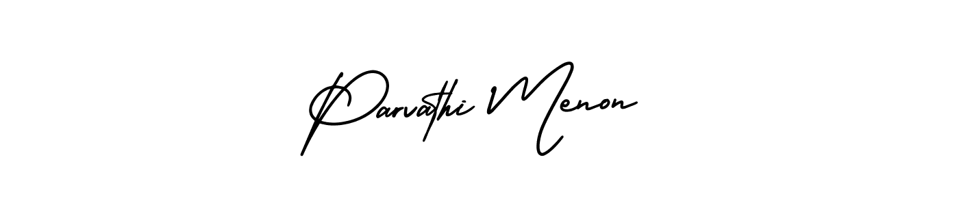 Use a signature maker to create a handwritten signature online. With this signature software, you can design (AmerikaSignatureDemo-Regular) your own signature for name Parvathi Menon. Parvathi Menon signature style 3 images and pictures png