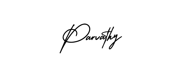 Make a beautiful signature design for name Parvathy. With this signature (AmerikaSignatureDemo-Regular) style, you can create a handwritten signature for free. Parvathy signature style 3 images and pictures png