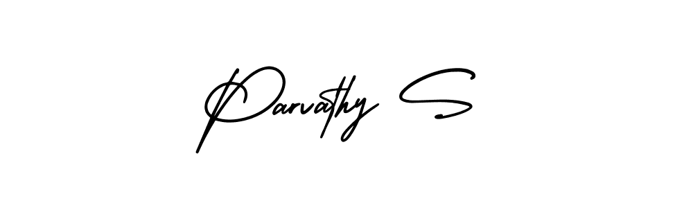 Make a beautiful signature design for name Parvathy S. With this signature (AmerikaSignatureDemo-Regular) style, you can create a handwritten signature for free. Parvathy S signature style 3 images and pictures png