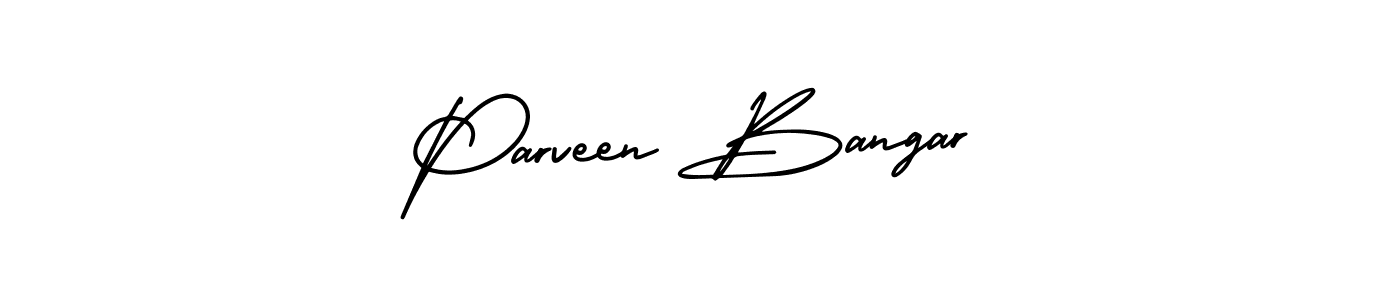 Use a signature maker to create a handwritten signature online. With this signature software, you can design (AmerikaSignatureDemo-Regular) your own signature for name Parveen Bangar. Parveen Bangar signature style 3 images and pictures png