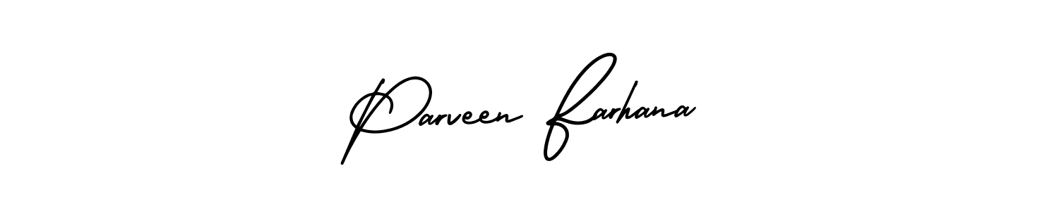 Best and Professional Signature Style for Parveen Farhana. AmerikaSignatureDemo-Regular Best Signature Style Collection. Parveen Farhana signature style 3 images and pictures png