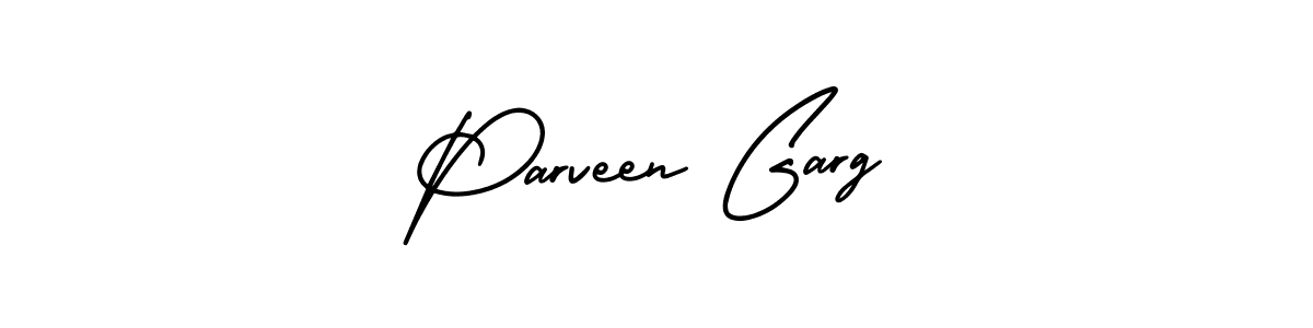 This is the best signature style for the Parveen Garg name. Also you like these signature font (AmerikaSignatureDemo-Regular). Mix name signature. Parveen Garg signature style 3 images and pictures png