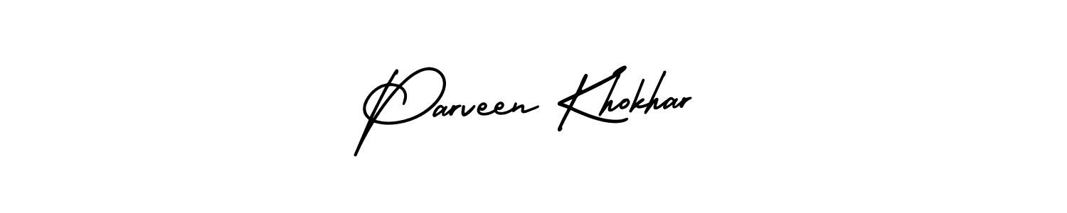 Create a beautiful signature design for name Parveen Khokhar. With this signature (AmerikaSignatureDemo-Regular) fonts, you can make a handwritten signature for free. Parveen Khokhar signature style 3 images and pictures png