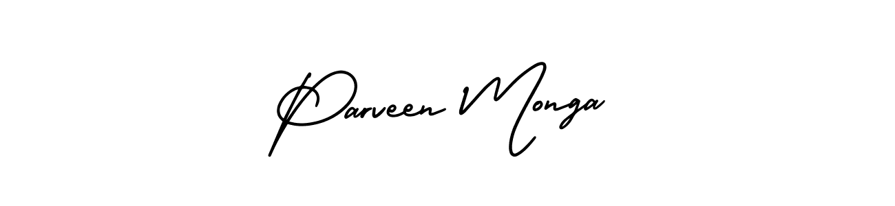 AmerikaSignatureDemo-Regular is a professional signature style that is perfect for those who want to add a touch of class to their signature. It is also a great choice for those who want to make their signature more unique. Get Parveen Monga name to fancy signature for free. Parveen Monga signature style 3 images and pictures png