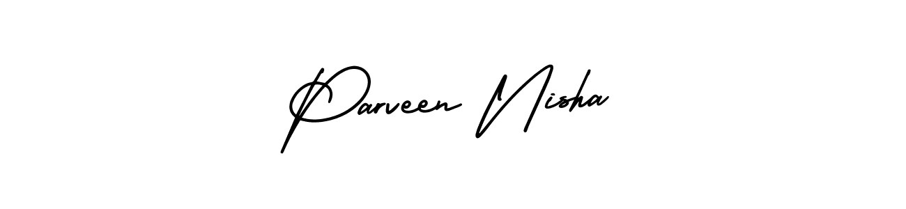 AmerikaSignatureDemo-Regular is a professional signature style that is perfect for those who want to add a touch of class to their signature. It is also a great choice for those who want to make their signature more unique. Get Parveen Nisha name to fancy signature for free. Parveen Nisha signature style 3 images and pictures png