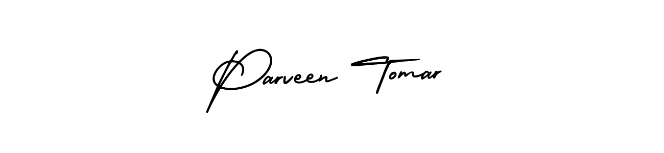 How to make Parveen Tomar name signature. Use AmerikaSignatureDemo-Regular style for creating short signs online. This is the latest handwritten sign. Parveen Tomar signature style 3 images and pictures png