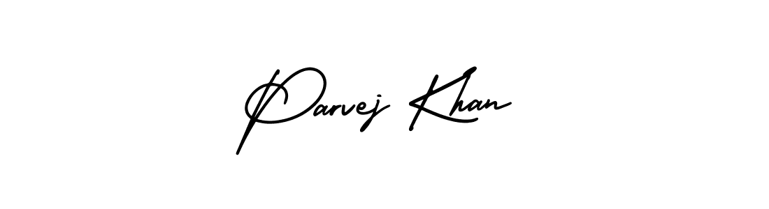 The best way (AmerikaSignatureDemo-Regular) to make a short signature is to pick only two or three words in your name. The name Parvej Khan include a total of six letters. For converting this name. Parvej Khan signature style 3 images and pictures png